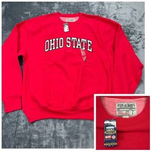NWT Ohio State Buckeyes Sweatshirt Mens Large Red Crewneck L Steve and Barrys